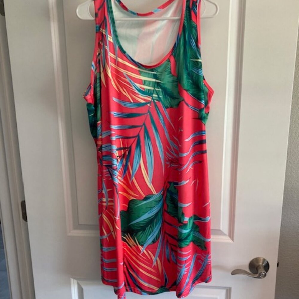 Vibrant tropical print dress- NWOT - 2XL